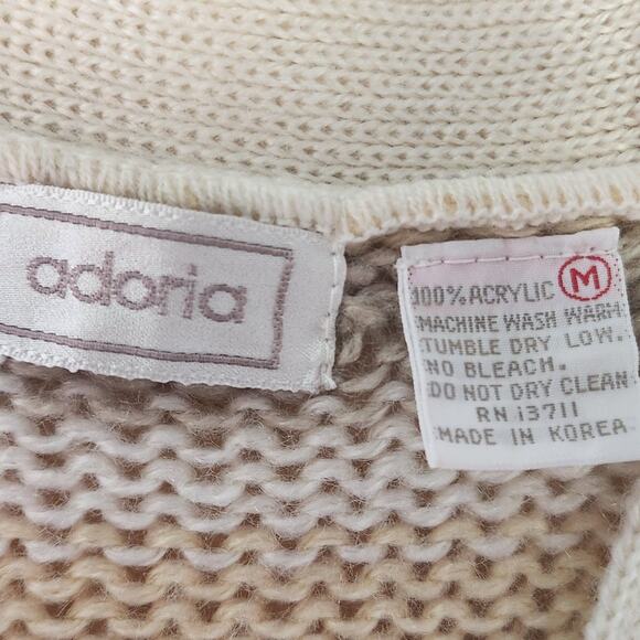 Vintage 80s Adoria Button Down Crochet Vest Top Women Size Medium MINT Cond - Picture 5 of 5